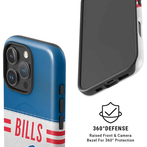 NFL Buffalo Bills White Striped iPhone 16 Pro Magsafe Impact Case